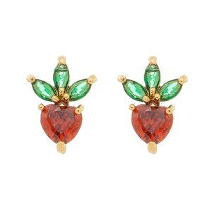 18k Gold Plated Strawberry Fruit Earring